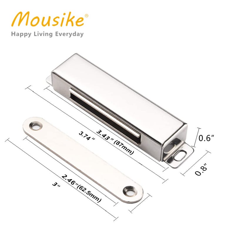 Mousike Magnetic Door Catchï¼Œ70lb Stainless Steel Cabinet Door Magnets with Strong Magnetic for Kitchen Cupboard Wardrobe Closet Cabinet Door Drawer Latch (3.8"70 lbs(10 Pack)) - Image 2